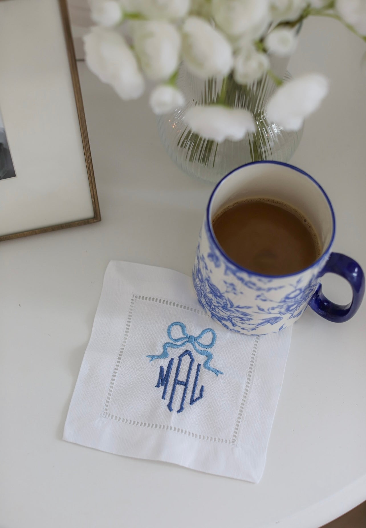 Bow Monogram Cocktail Napkins