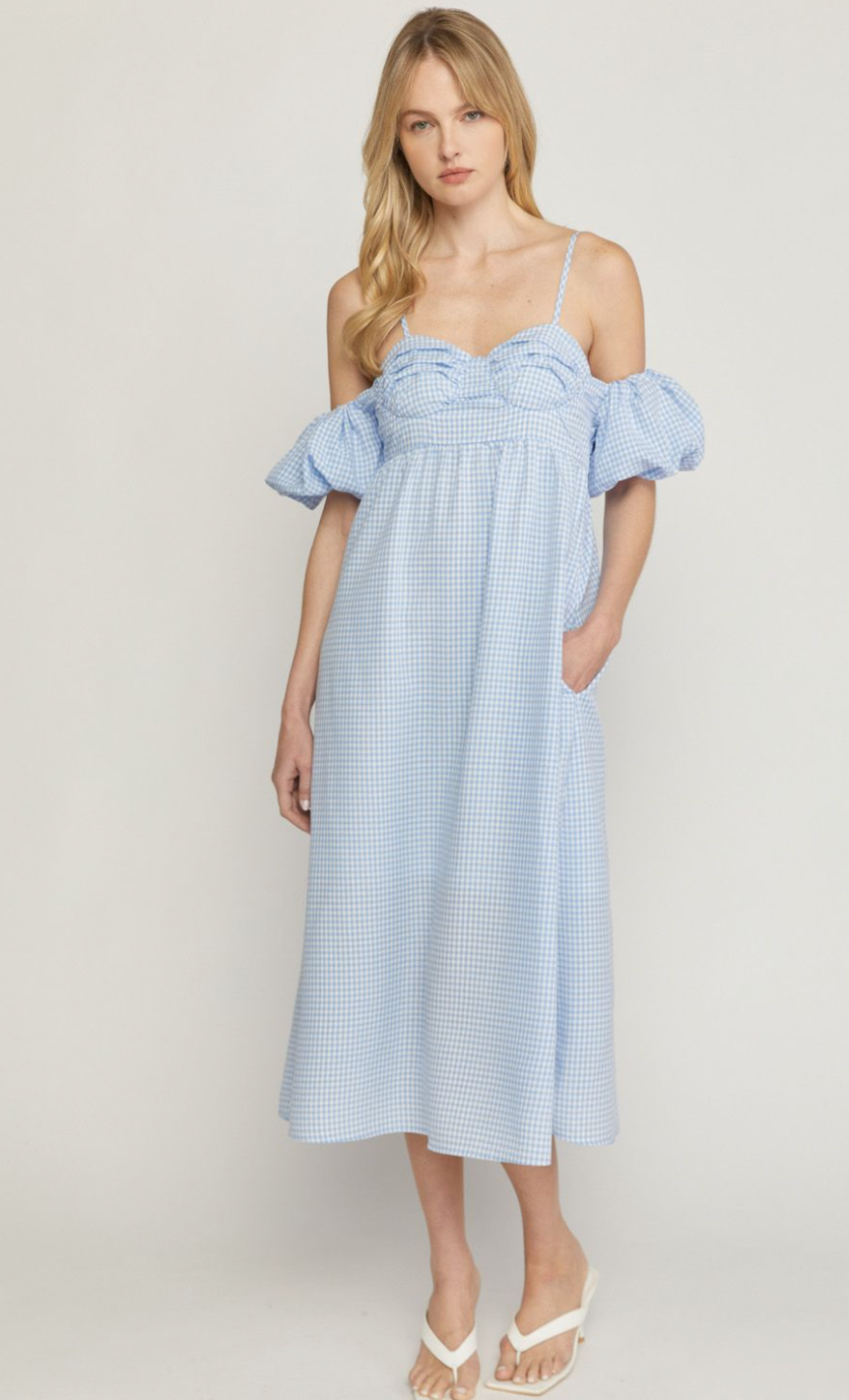 Blue Gingham Maxi