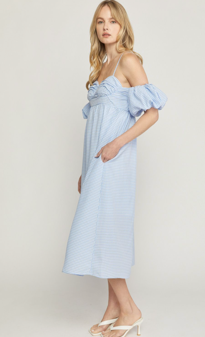 Blue Gingham Maxi