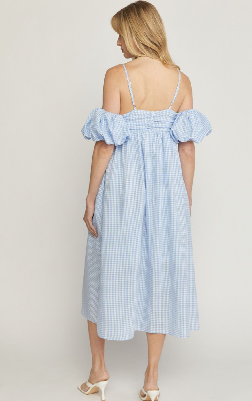 Blue Gingham Maxi